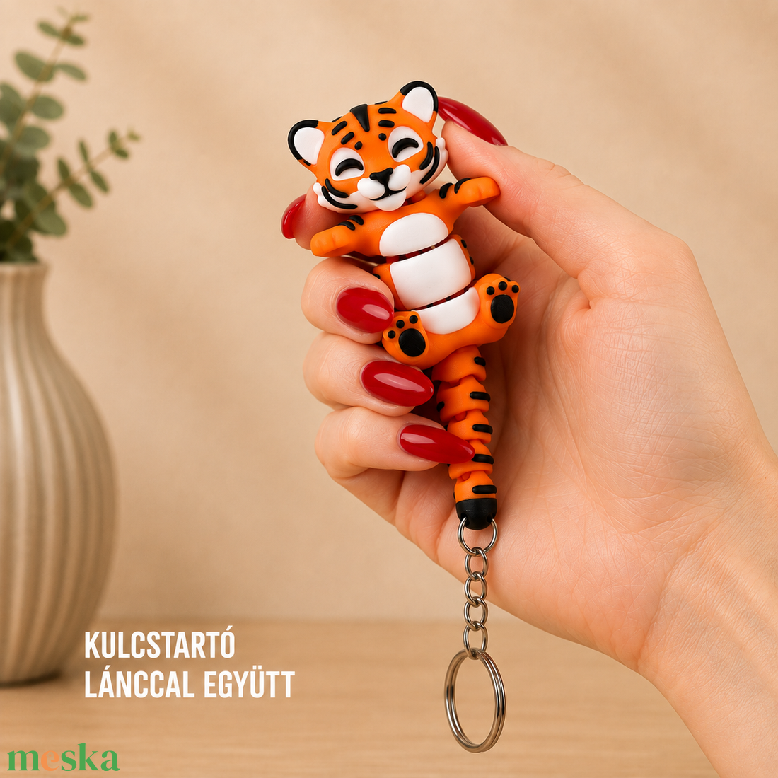 Taro � Mágneses Flexi Tigris kulcstartó - táska & tok - kulcstartó & táskadísz - kulcstartó - Meska.hu
