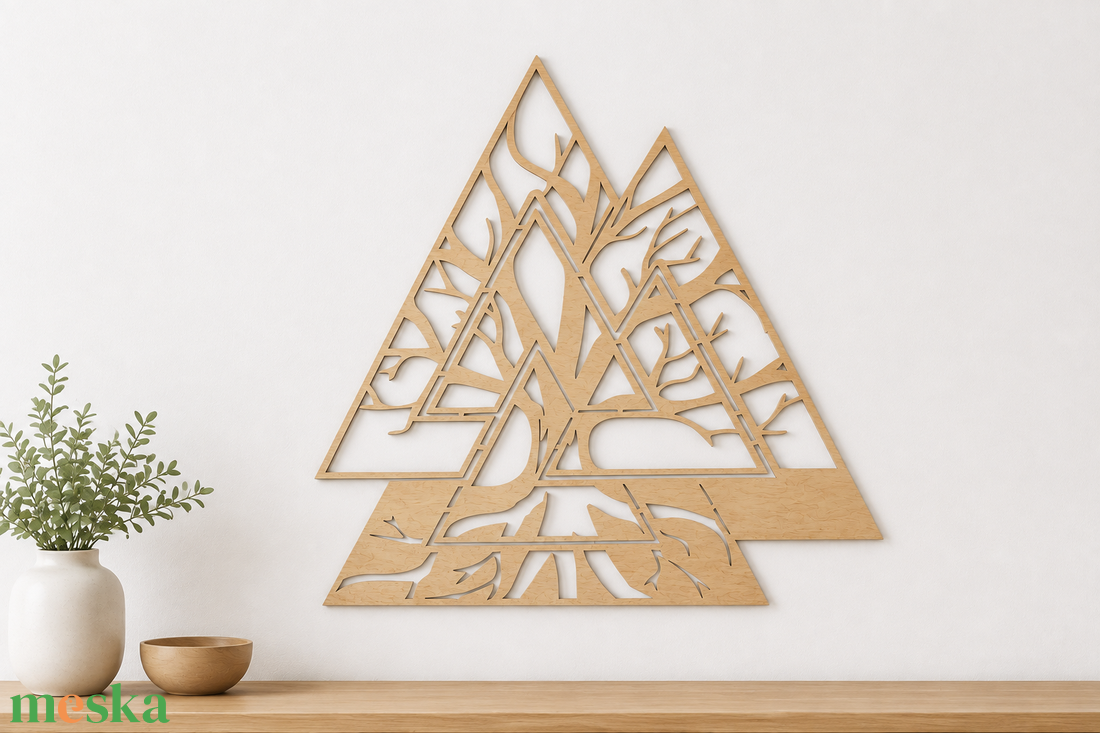 Valknut szimbólum - otthon & életmód - dekoráció - kép & falikép - fából készült kép - Meska.hu