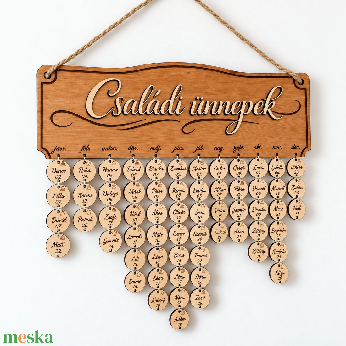 Családi ünnepek - Öröknaptár - Családi naptár - otthon & életmód - dekoráció - fali és függő dekoráció - falinaptár & öröknaptár - Meska.hu