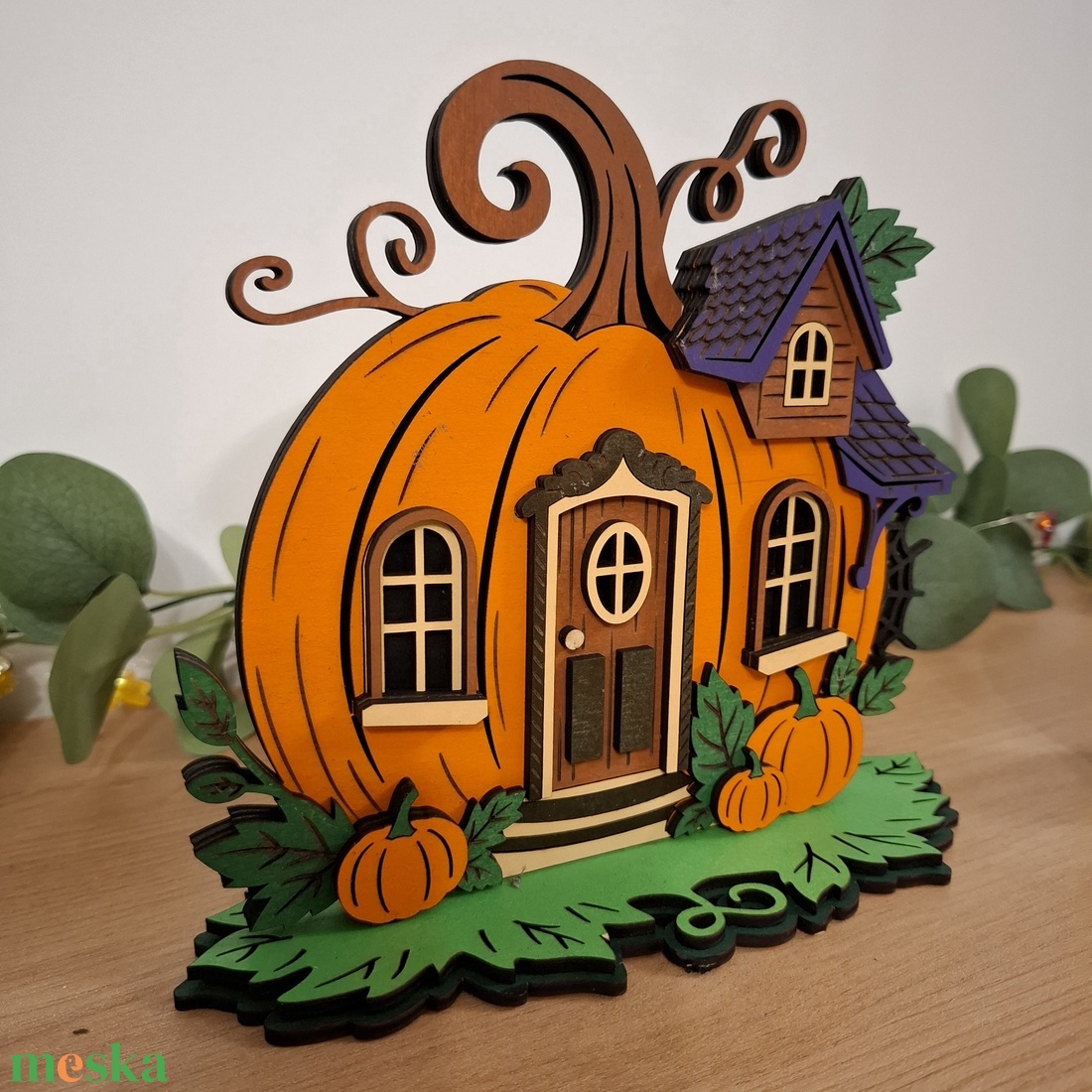 Halloween tök ház - otthon & életmód - dekoráció - halloween - halloweeni asztaldísz - Meska.hu