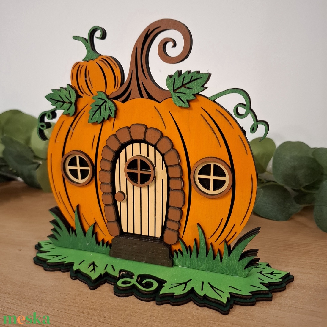 Halloween tök ház - otthon & életmód - dekoráció - halloween - halloweeni asztaldísz - Meska.hu