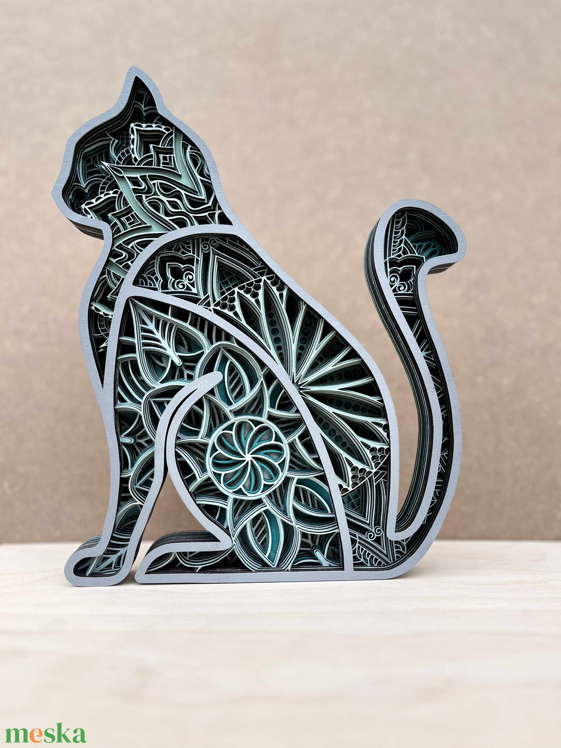 Mandala cica - otthon & életmód - dekoráció - kép & falikép - 3d képek - Meska.hu