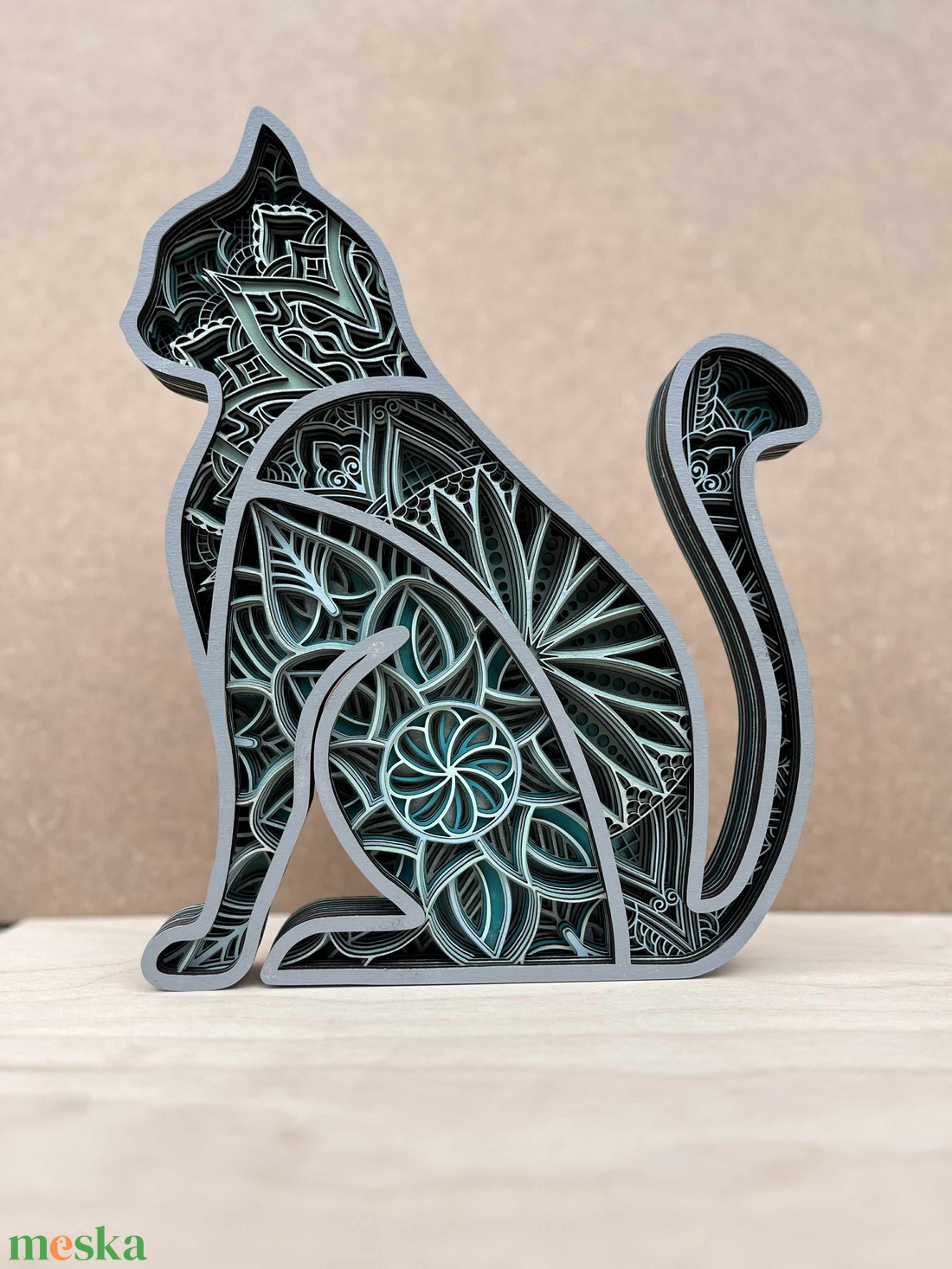 Mandala cica - otthon & életmód - dekoráció - kép & falikép - 3d képek - Meska.hu