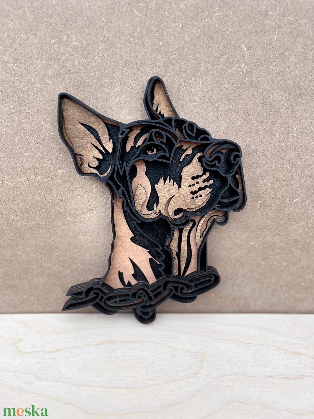 Dobermann falidísz - otthon & életmód - dekoráció - kép & falikép - 3d képek - Meska.hu