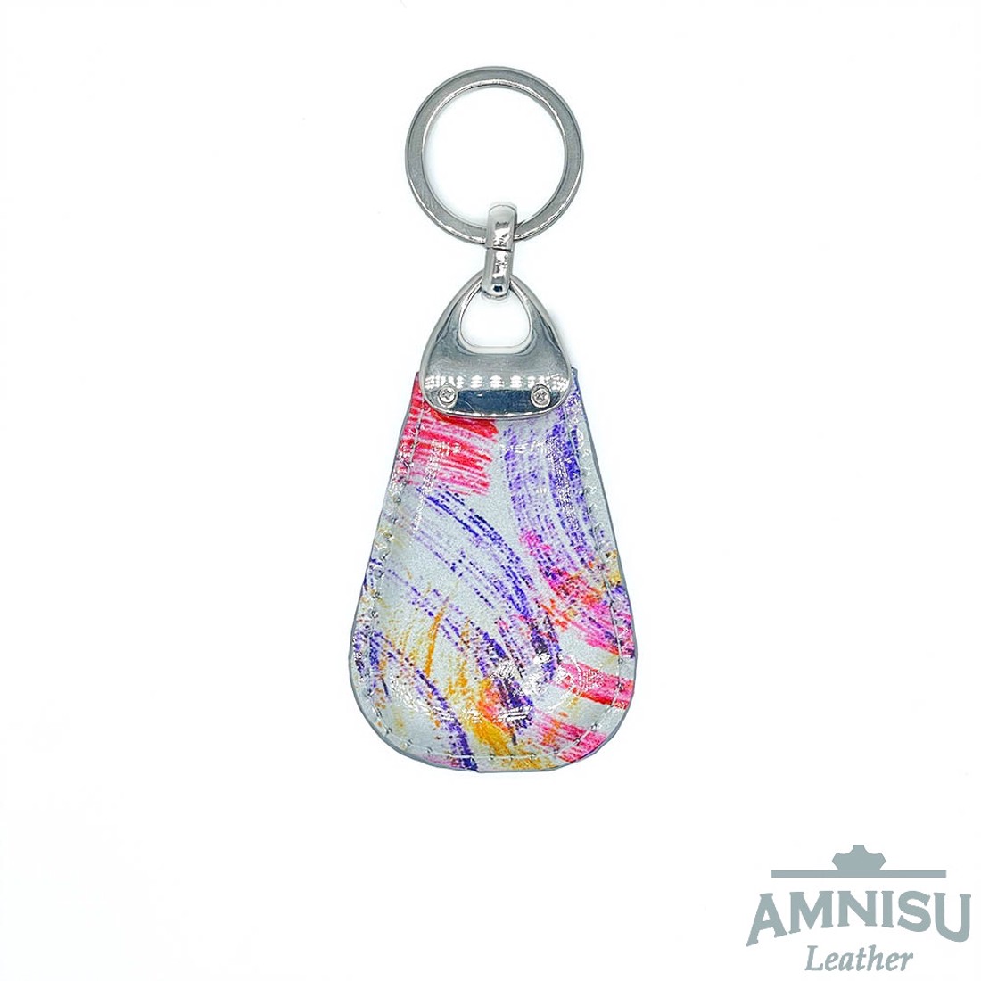 Színes mintás csepp alakú swarovski köves bőr kulcstartó H4017 - táska & tok - kulcstartó & táskadísz - kulcstartó - Meska.hu