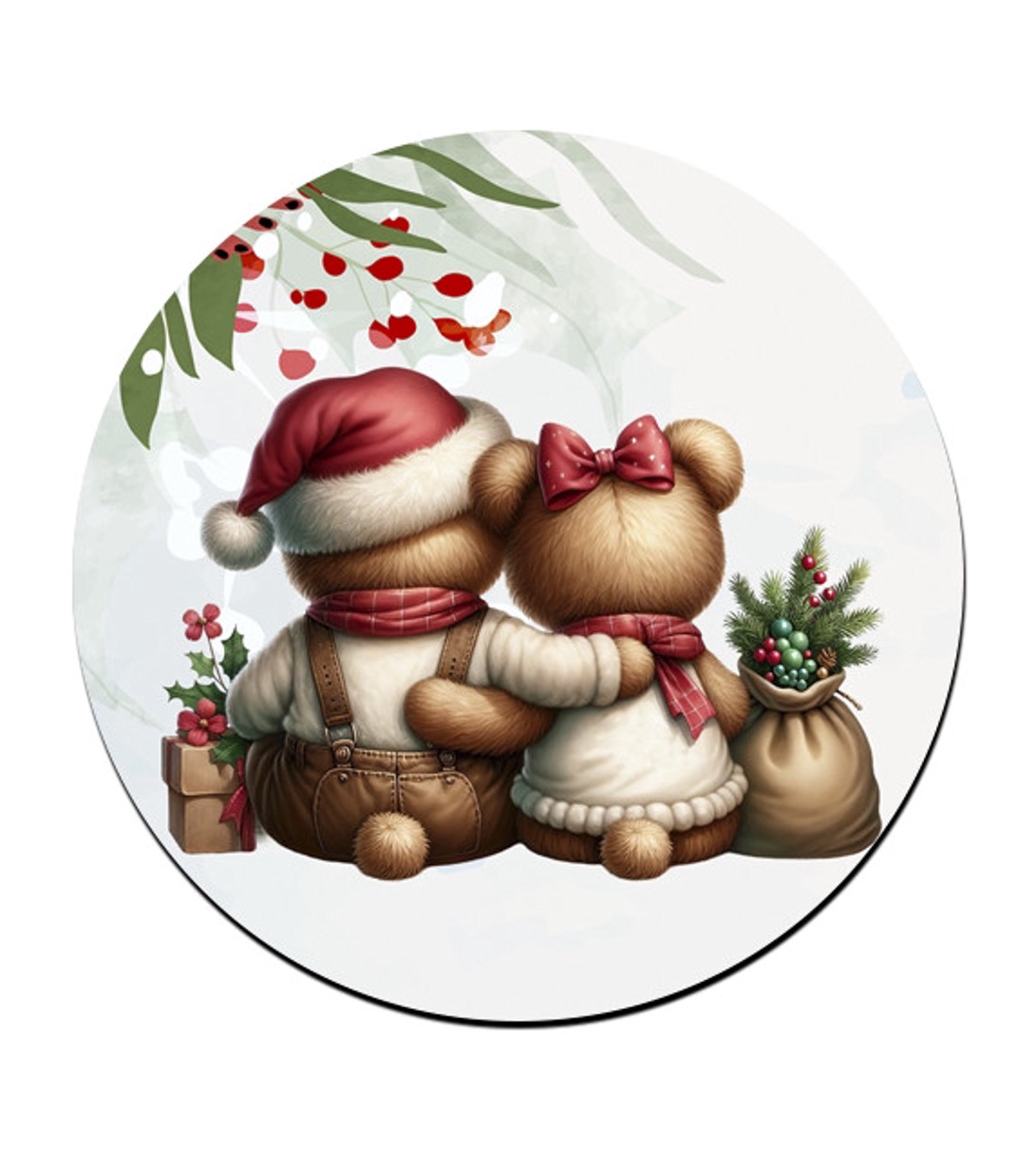 Karácsonyi Teddy maci - együtt (kantáros) bögre alátét - karácsony - karácsonyi lakásdekoráció - ünnepi asztaldekoráció - Meska.hu