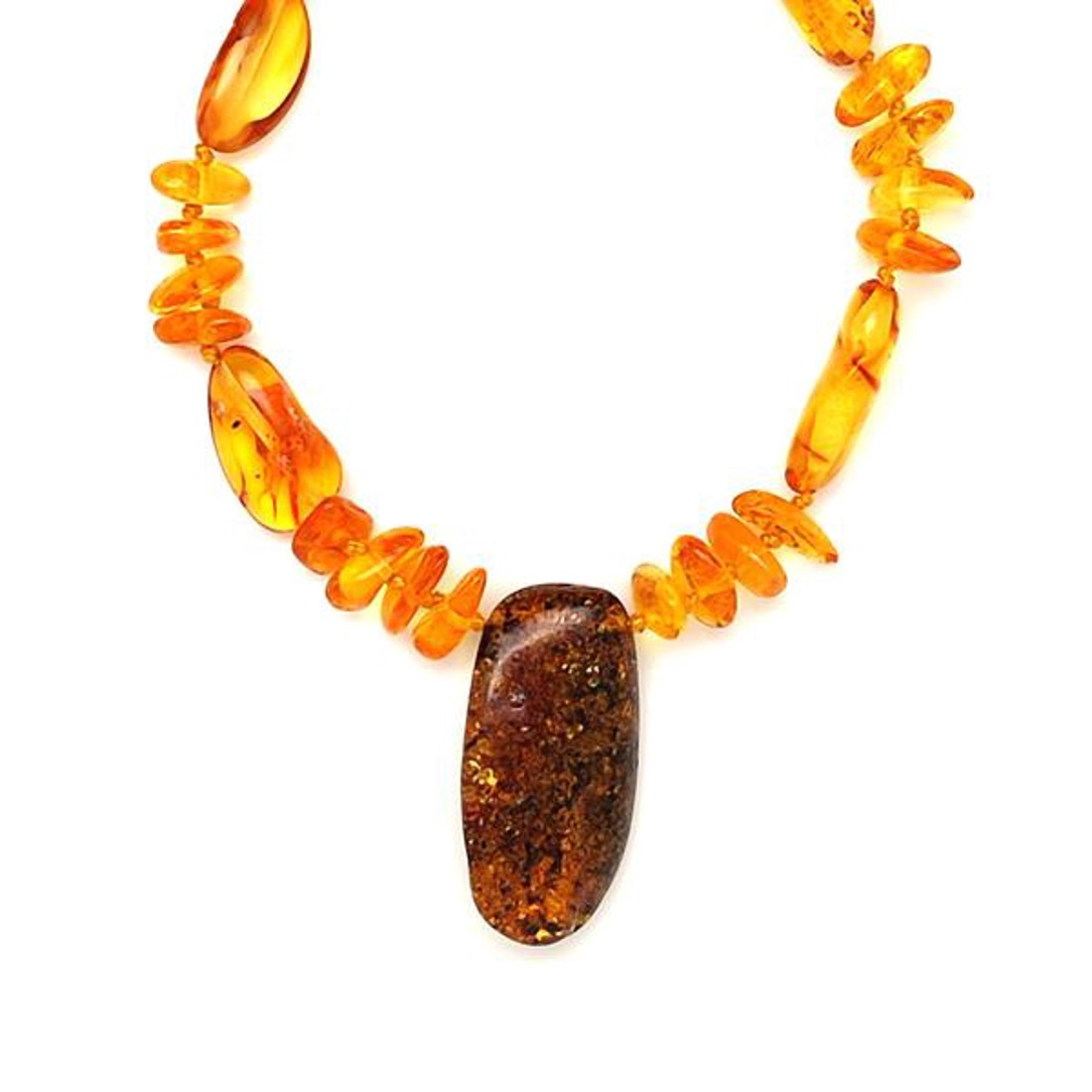 Borostyán medál pebble splitter nyaklánc 45cm - kellékek & szerszámok - ásvány alapanyag - splitter - Meska.hu