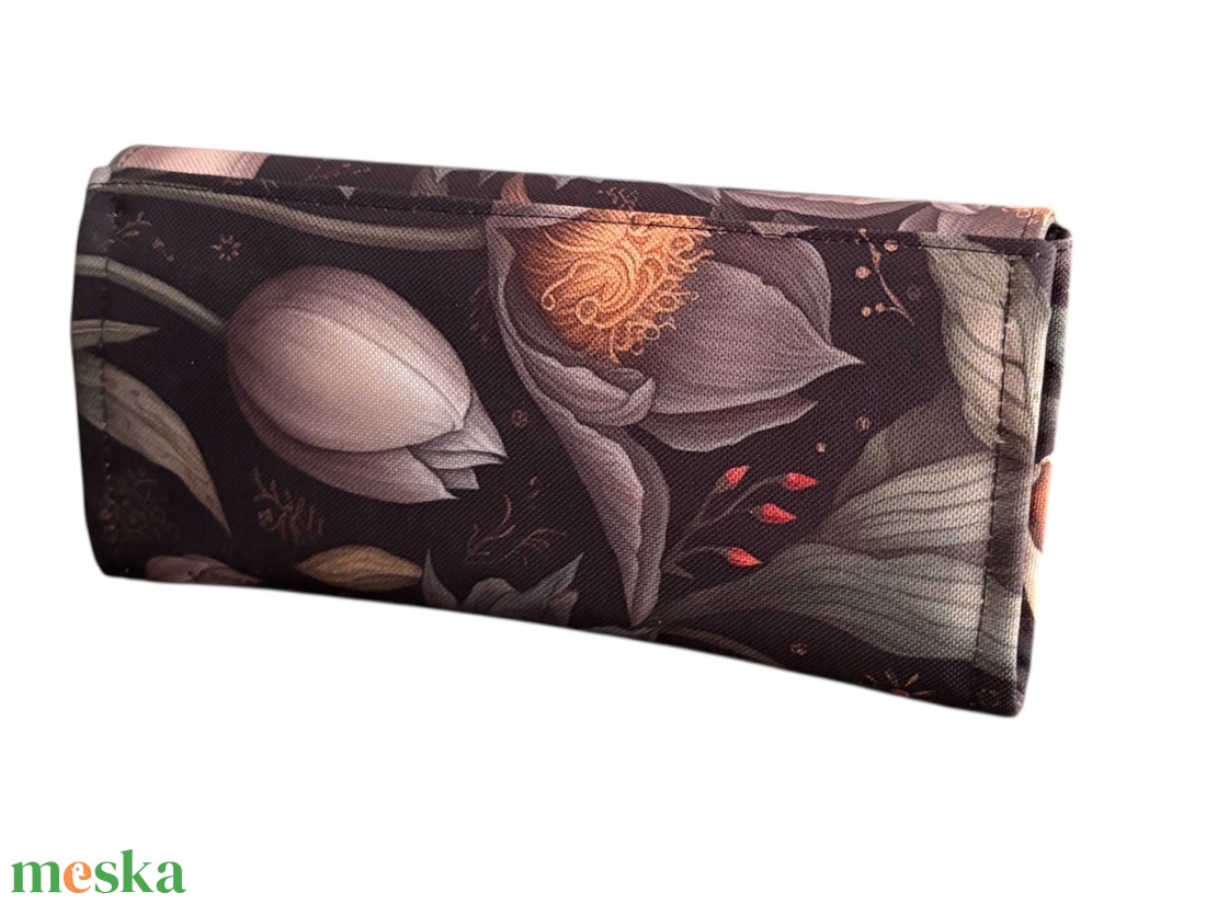 Elegáns virágmintás nagyméretű pénztárca  - táska & tok - pénztárca & más tok - pénztárca - női pénztárca - Meska.hu