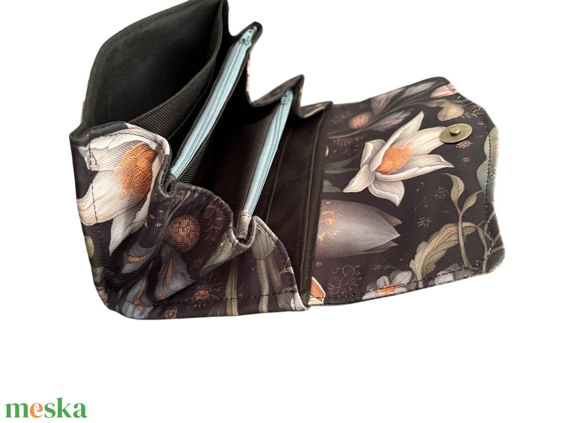 Elegáns virágmintás nagyméretű pénztárca  - táska & tok - pénztárca & más tok - pénztárca - női pénztárca - Meska.hu