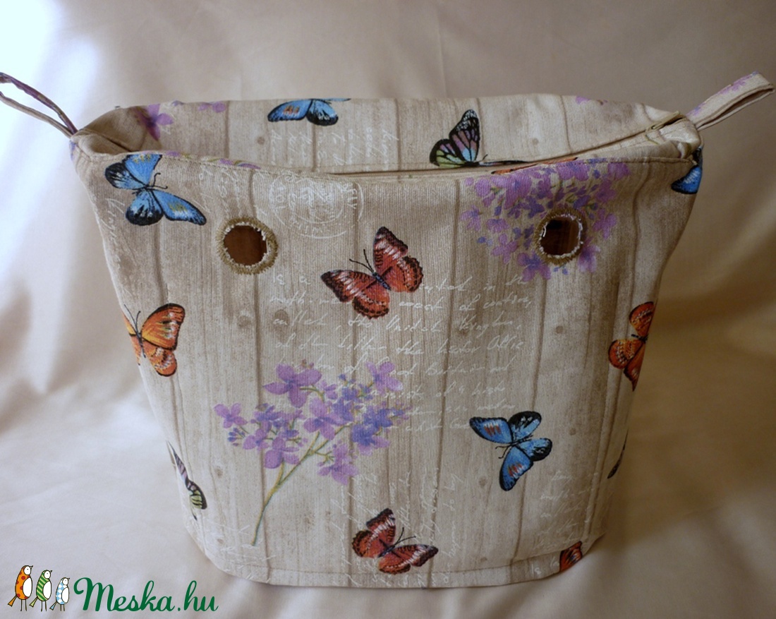 Obag belső classic (beige alapon színes pillangós) -  - Meska.hu