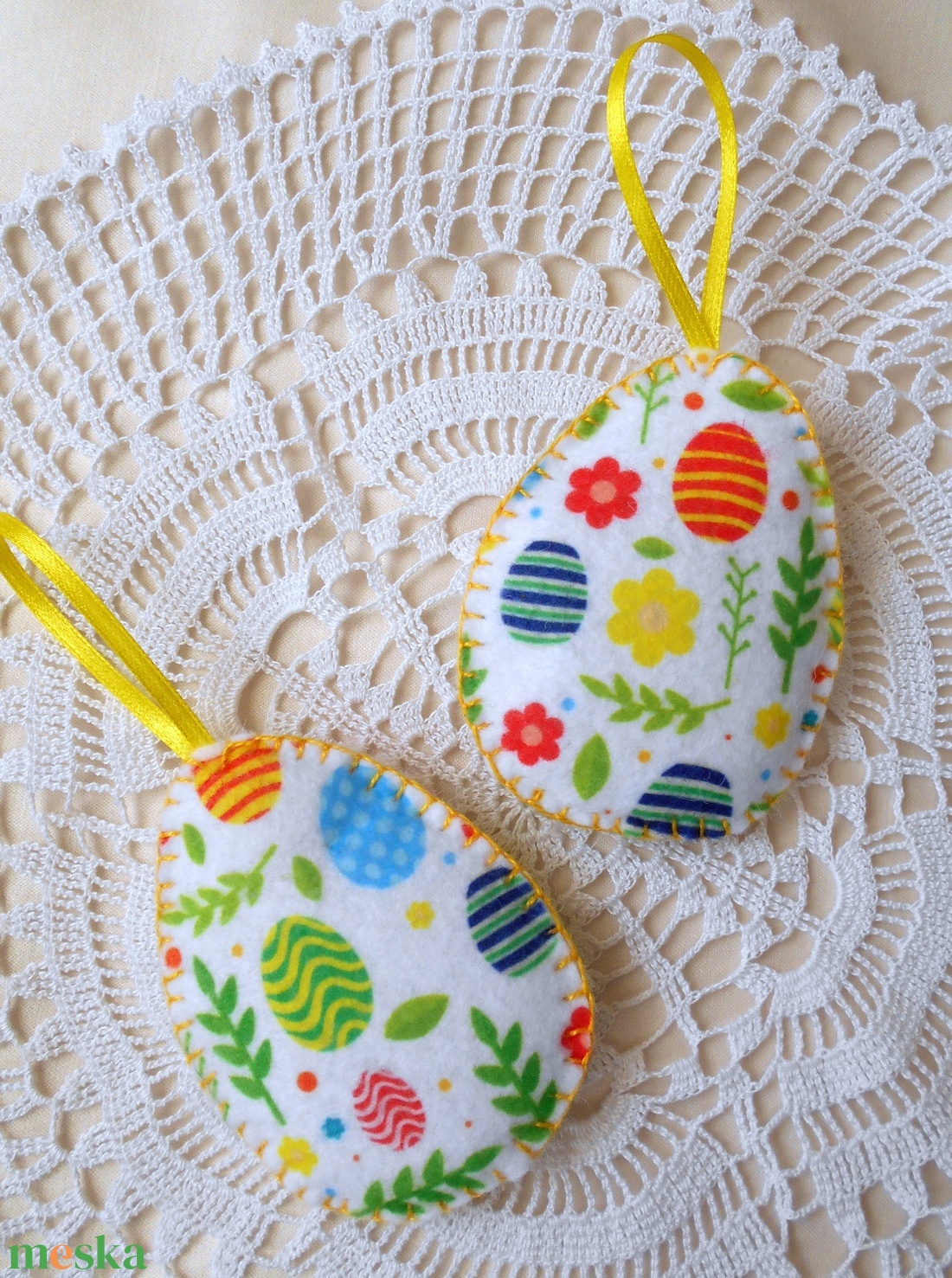 Színes tojás mintás húsvéti tojás szett (2 db) - otthon & életmód - dekoráció - fali és függő dekoráció - függődísz - Meska.hu