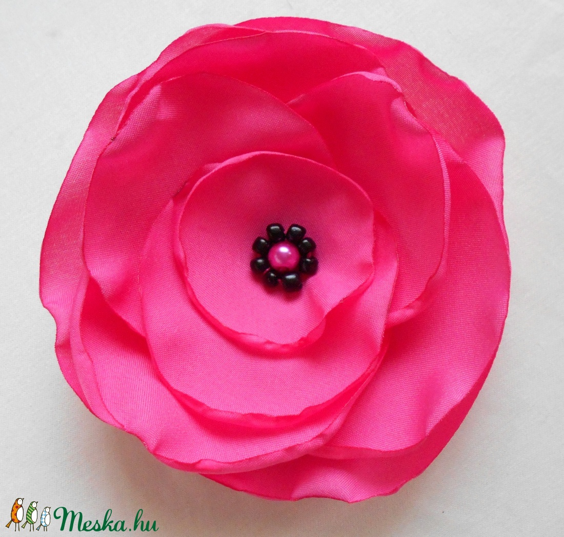Selyem virág kitűző (pink) -  - Meska.hu