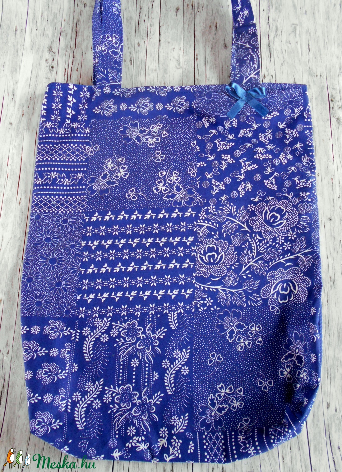 Patchwork kékfestő mintás bevásárló táska/szatyor  - táska & tok - bevásárlás & shopper táska - shopper, textiltáska, szatyor - Meska.hu
