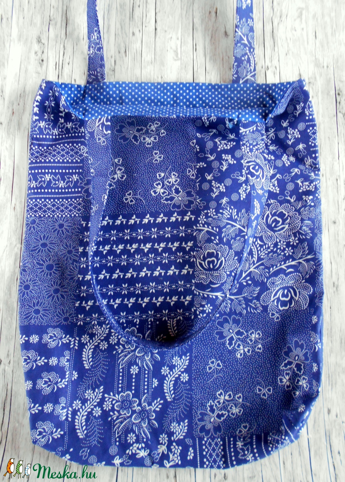 Patchwork kékfestő mintás bevásárló táska/szatyor  - táska & tok - bevásárlás & shopper táska - shopper, textiltáska, szatyor - Meska.hu