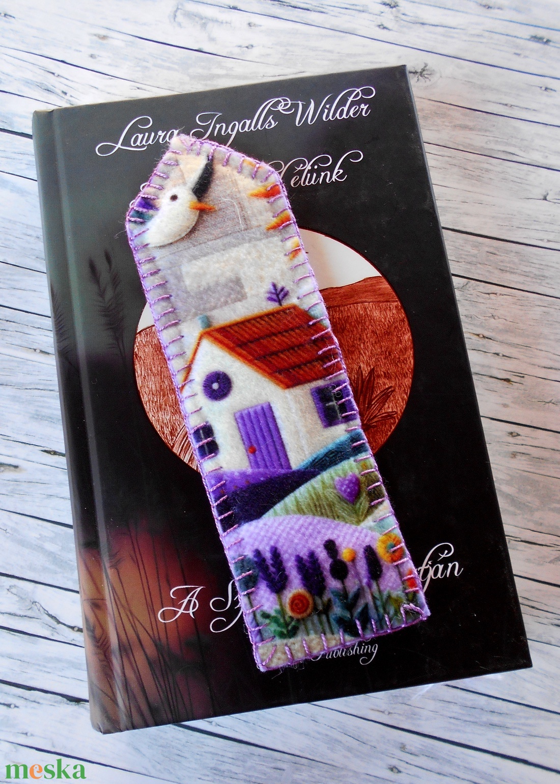 Levendulafarm patchwork stílusú könyvjelző  - könyv & zene - könyvjelző - Meska.hu
