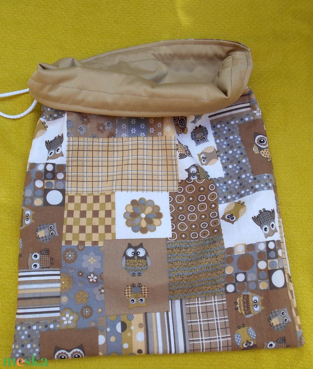 Barna bagoly mintás patchwork hatású péksüteményes zsák - otthon & életmód - konyhafelszerelés, tálalás - konyhai tárolás - kenyértartó - Meska.hu Barna bagoly mintás patchwork hatású péksüteményes zsák - otthon & életmód - konyhafelszerelés, tálalás - konyhai tárolás - kenyértartó - Meska.hu
