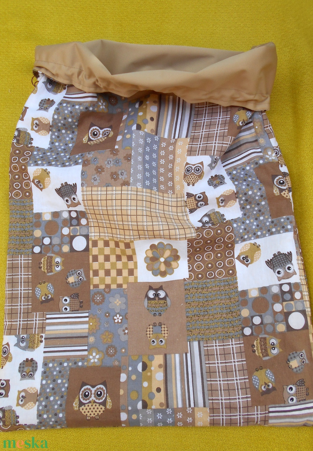 Barna bagoly mintás patchwork hatású kenyeres zsák - otthon & életmód - konyhafelszerelés, tálalás - konyhai tárolás - kenyértartó - Meska.hu Barna bagoly mintás patchwork hatású kenyeres zsák - otthon & életmód - konyhafelszerelés, tálalás - konyhai tárolás - kenyértartó - Meska.hu