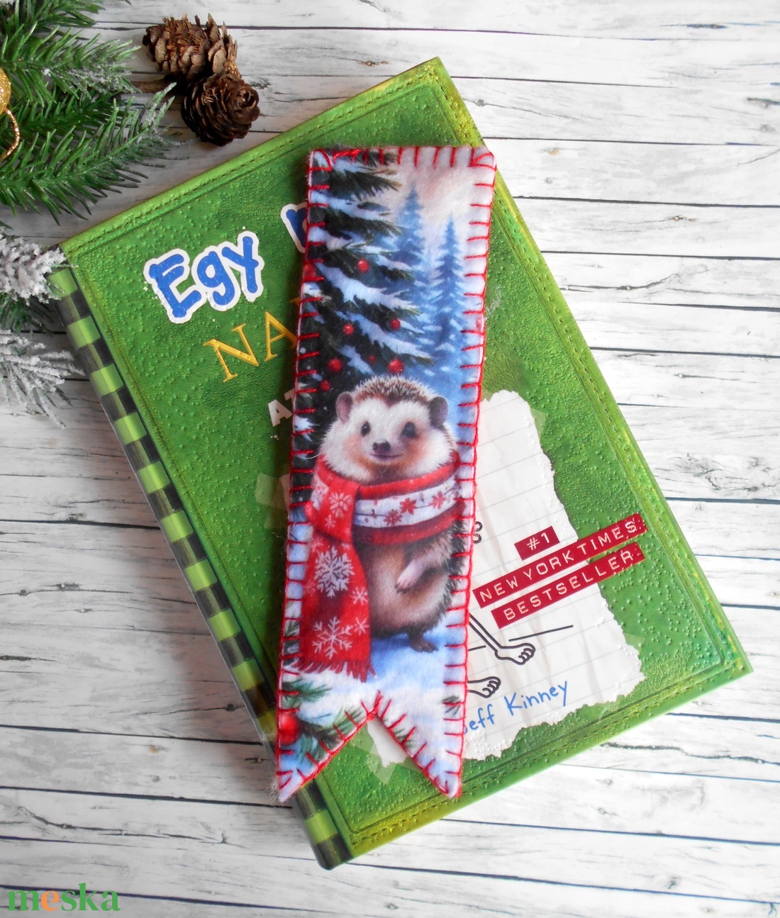 Süni mintás karácsonyi könyvjelző 4. - könyv & zene - könyvjelző - Meska.hu
