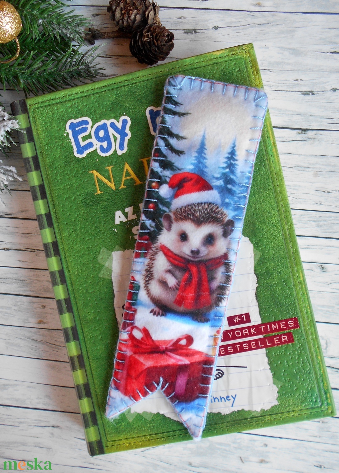 Süni mintás karácsonyi könyvjelző 5. - könyv & zene - könyvjelző - Meska.hu
