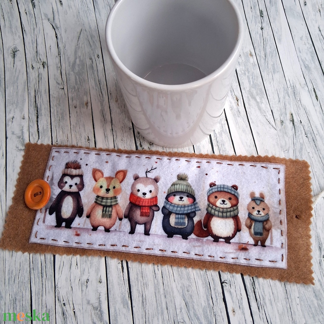 Bögrepalást/melegen tartó cuki erdei állatos 1. - otthon & életmód - konyhafelszerelés, tálalás - tálalás - bögre & csésze - Meska.hu