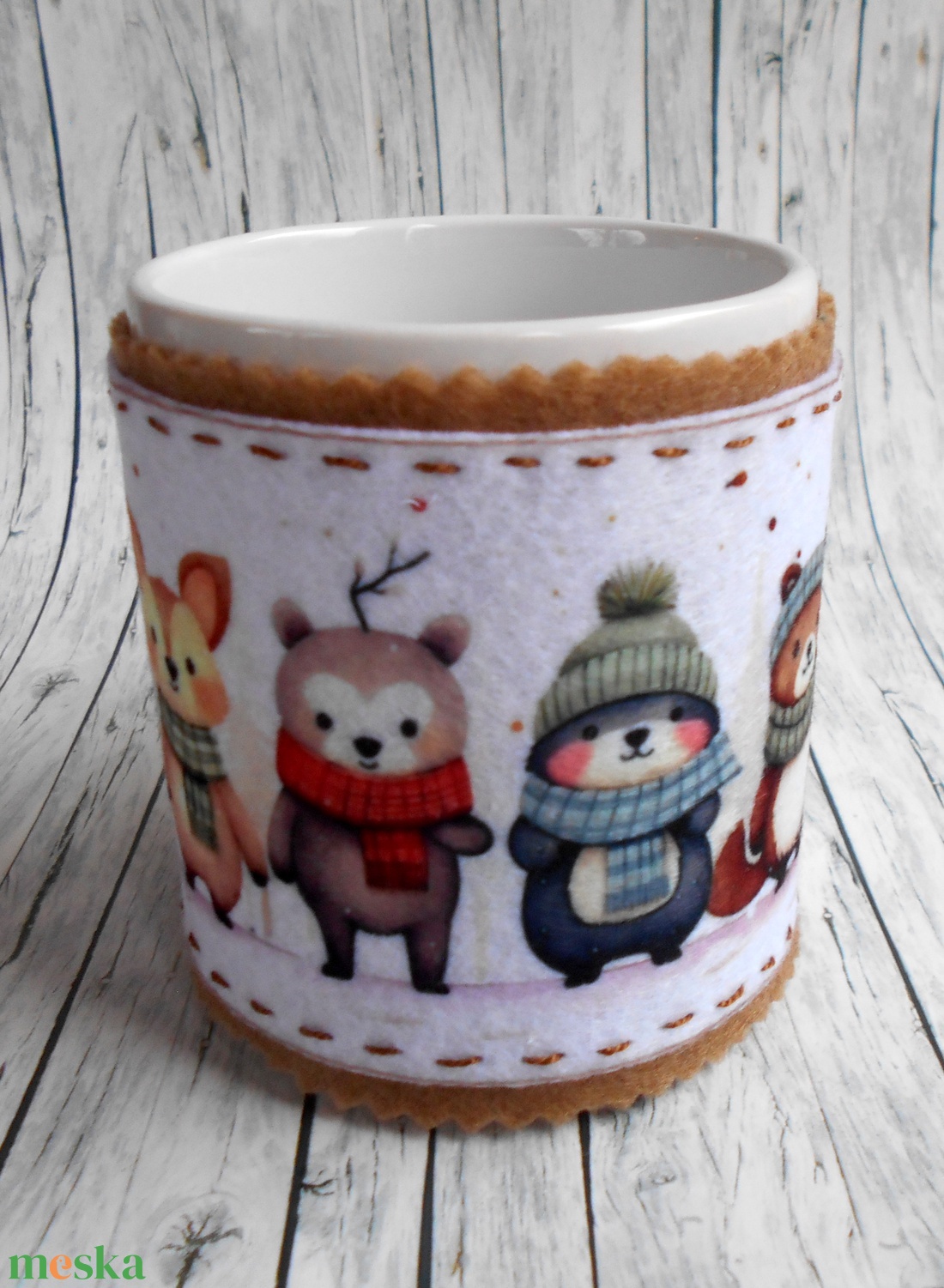 Bögrepalást/melegen tartó cuki erdei állatos 1. - otthon & életmód - konyhafelszerelés, tálalás - tálalás - bögre & csésze - Meska.hu