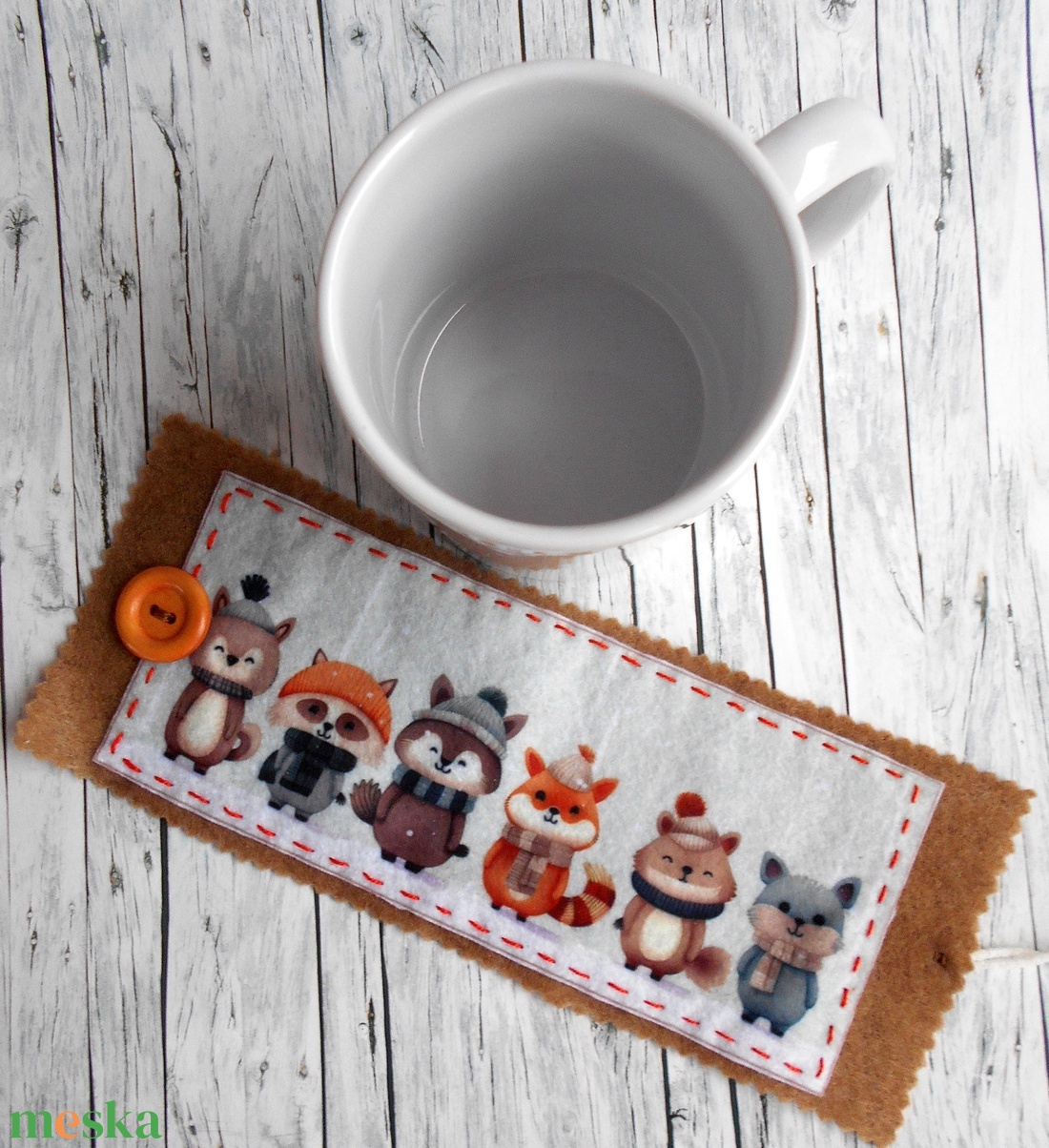 Bögrepalást/melegen tartó cuki erdei állatos 2. - otthon & életmód - konyhafelszerelés, tálalás - tálalás - bögre & csésze - Meska.hu