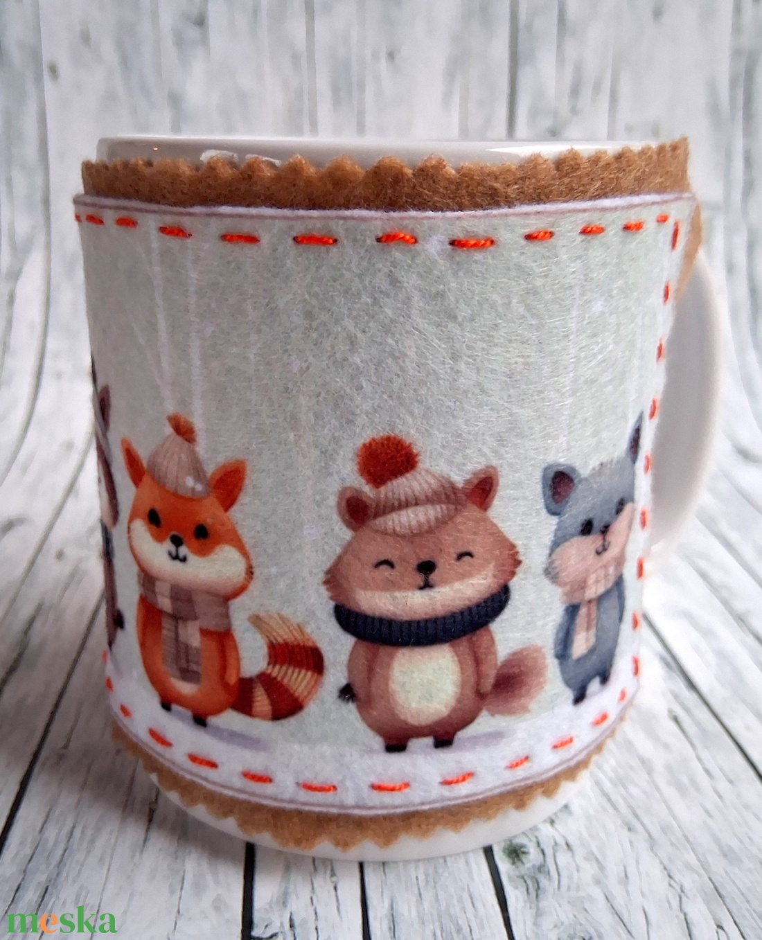 Bögrepalást/melegen tartó cuki erdei állatos 2. - otthon & életmód - konyhafelszerelés, tálalás - tálalás - bögre & csésze - Meska.hu