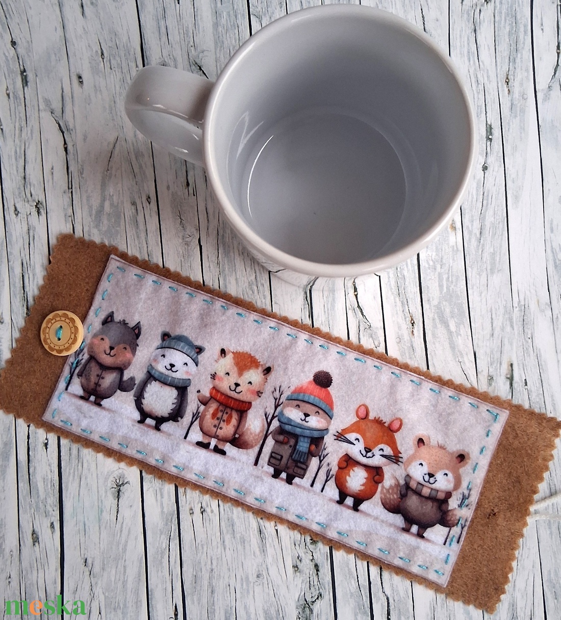 Bögrepalást/melegen tartó cuki erdei állatos 3 - otthon & életmód - konyhafelszerelés, tálalás - tálalás - bögre & csésze - Meska.hu