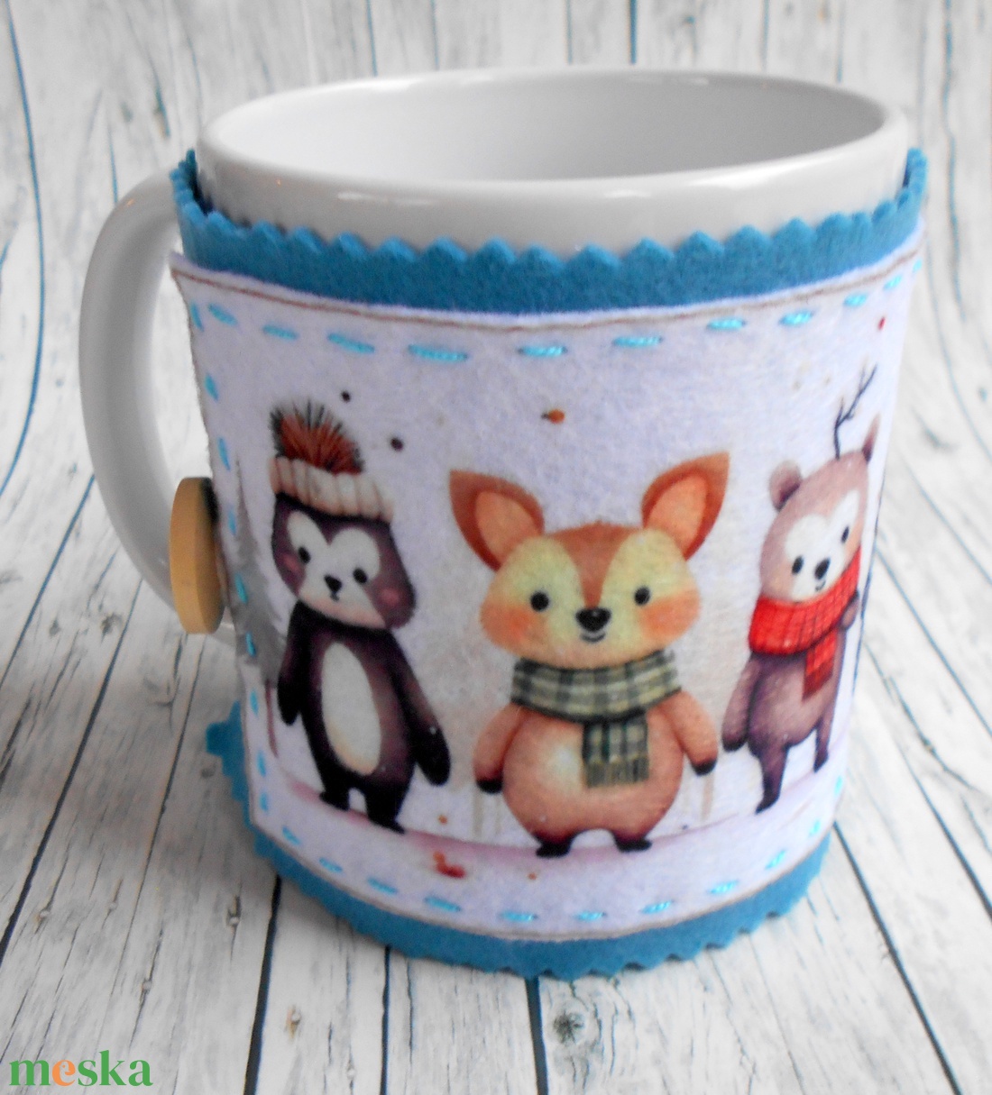 Bögrepalást/melegen tartó cuki erdei állatos 4 - otthon & életmód - konyhafelszerelés, tálalás - tálalás - bögre & csésze - Meska.hu