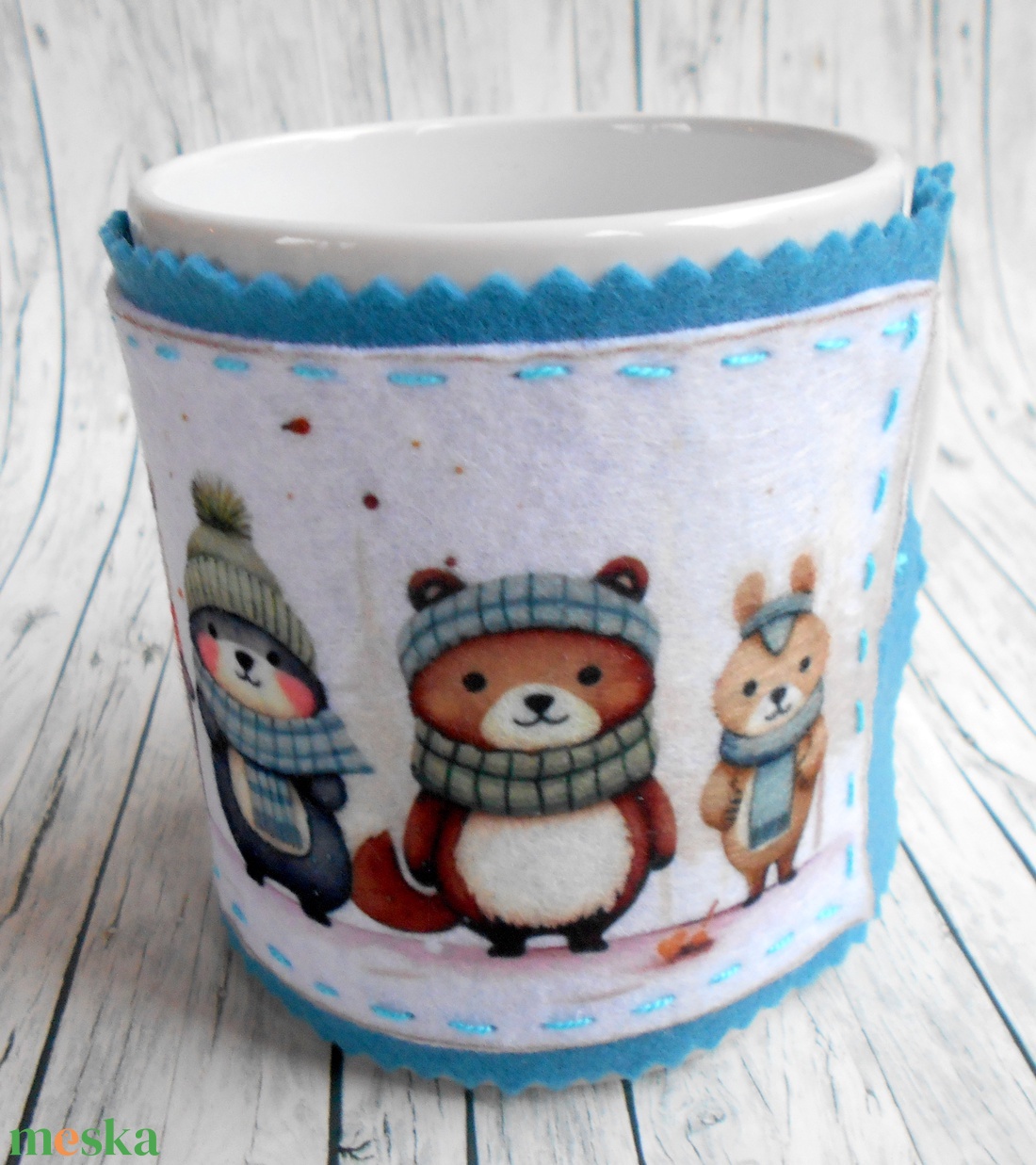Bögrepalást/melegen tartó cuki erdei állatos 4 - otthon & életmód - konyhafelszerelés, tálalás - tálalás - bögre & csésze - Meska.hu