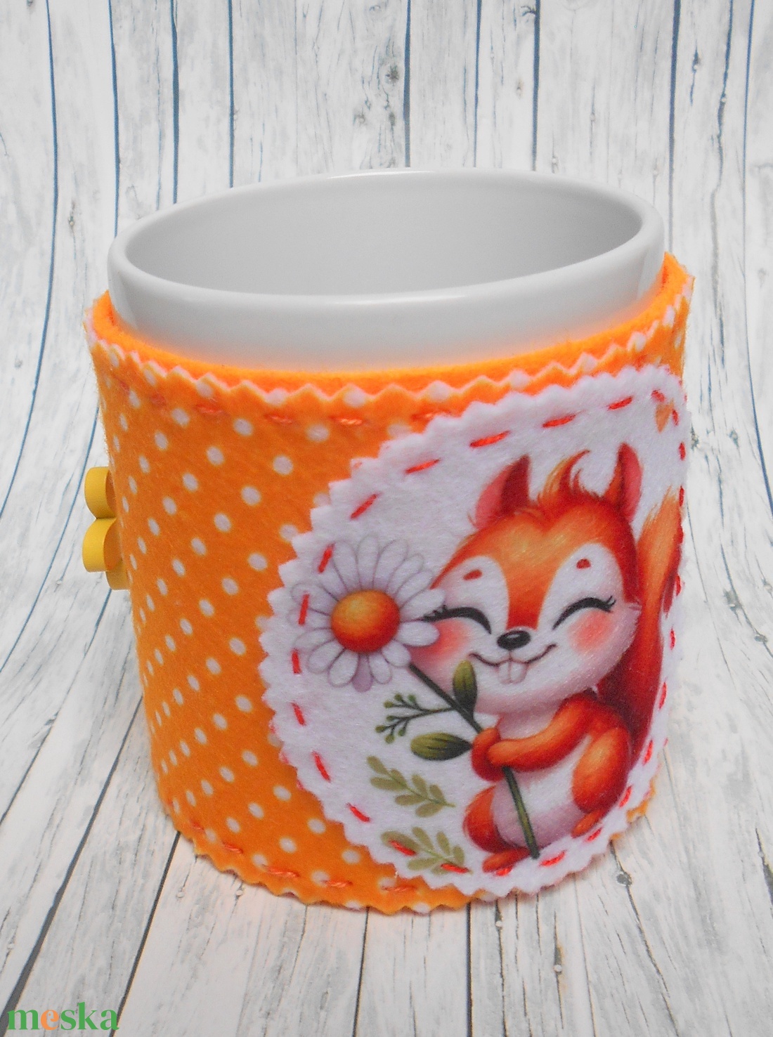 Bögrepalást/melegen tartó mókuskás - otthon & életmód - konyhafelszerelés, tálalás - tálalás - bögre & csésze - Meska.hu