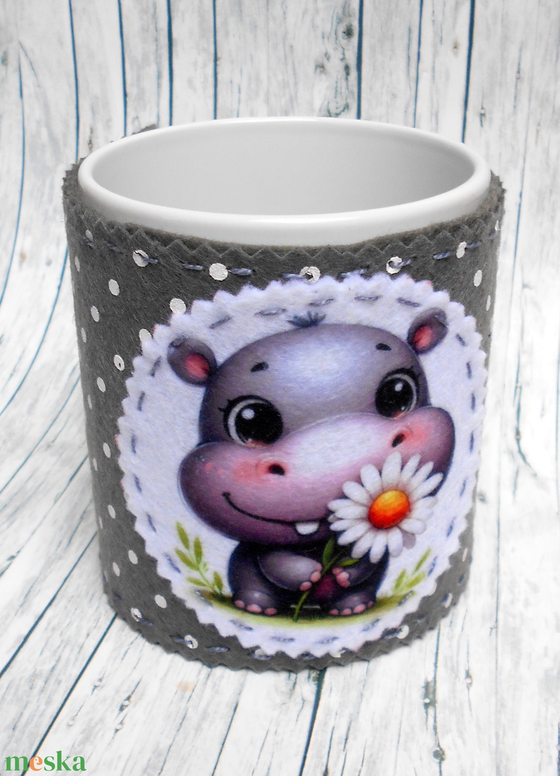 Bögrepalást/melegen tartó vizilovas - otthon & életmód - konyhafelszerelés, tálalás - tálalás - bögre & csésze - Meska.hu