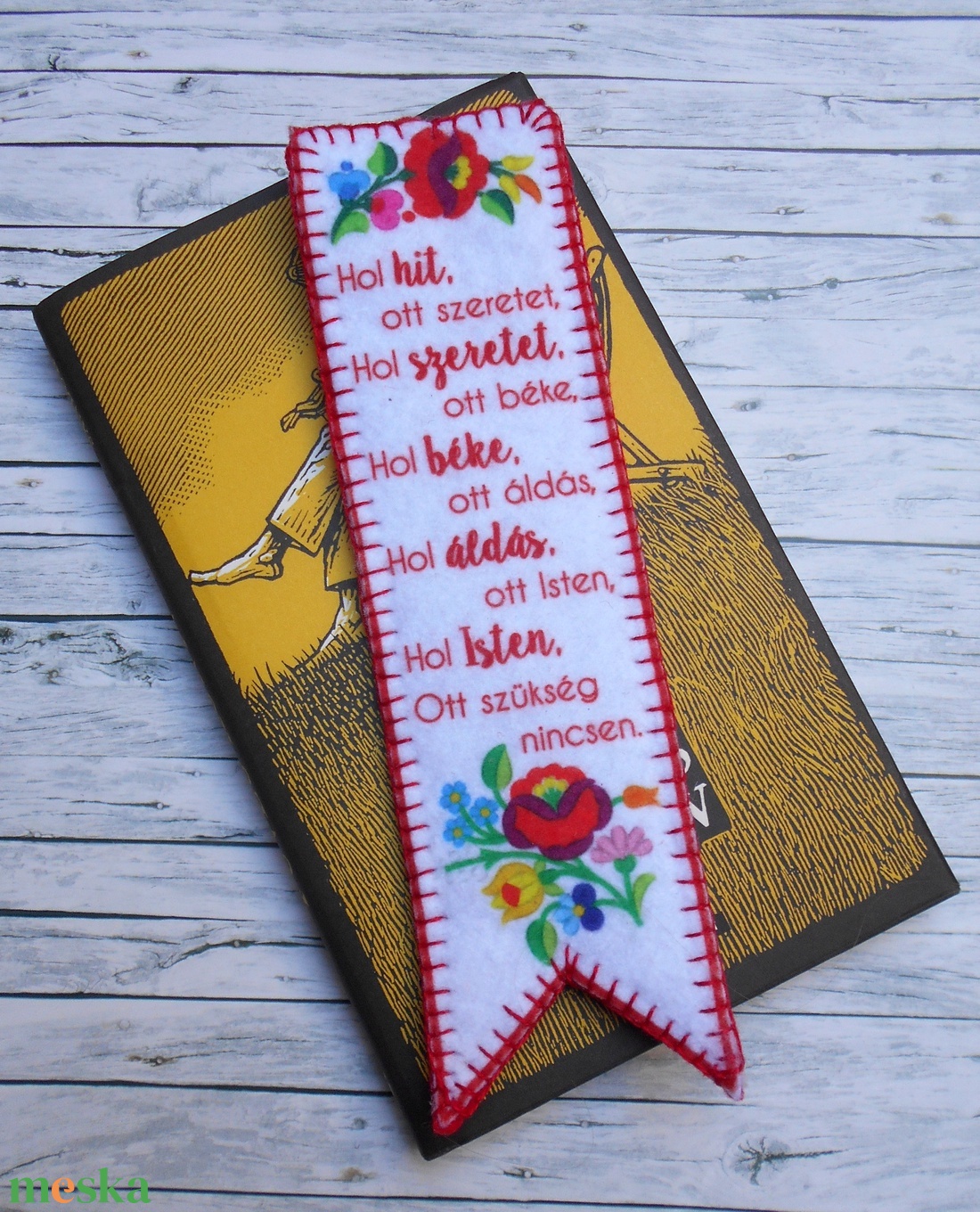 Kalocsai mintás könyvjelző (Háziáldás) - könyv & zene - könyvjelző - Meska.hu