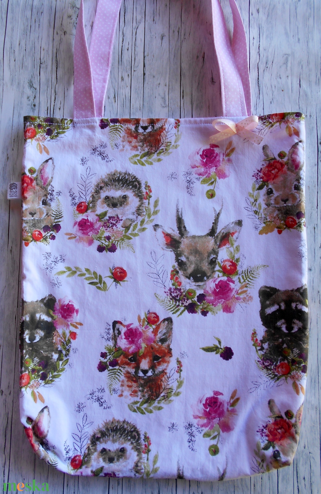 Cuki erdei állatok táska/szatyor  - táska & tok - bevásárlás & shopper táska - shopper, textiltáska, szatyor - Meska.hu