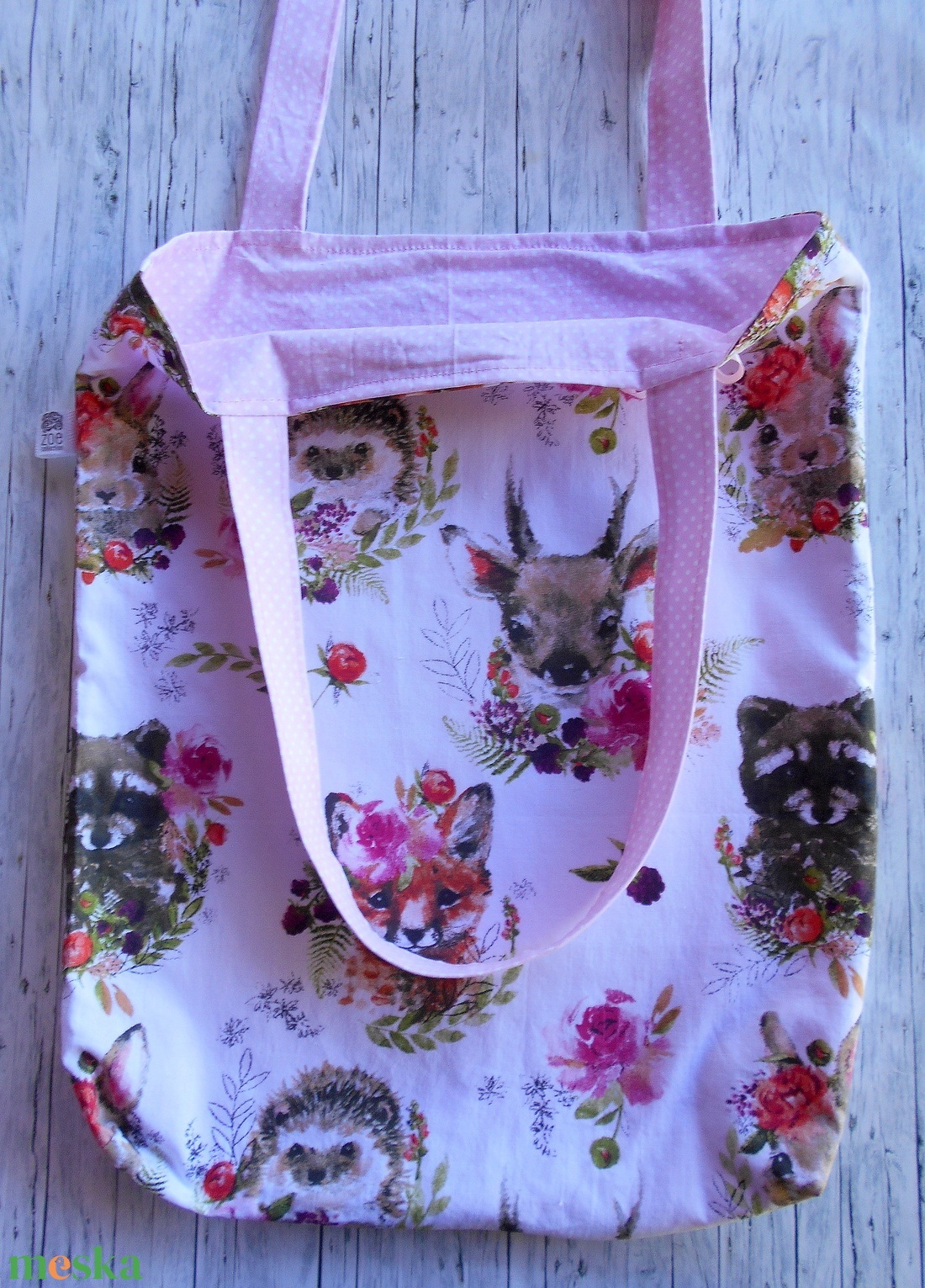 Cuki erdei állatok táska/szatyor  - táska & tok - bevásárlás & shopper táska - shopper, textiltáska, szatyor - Meska.hu