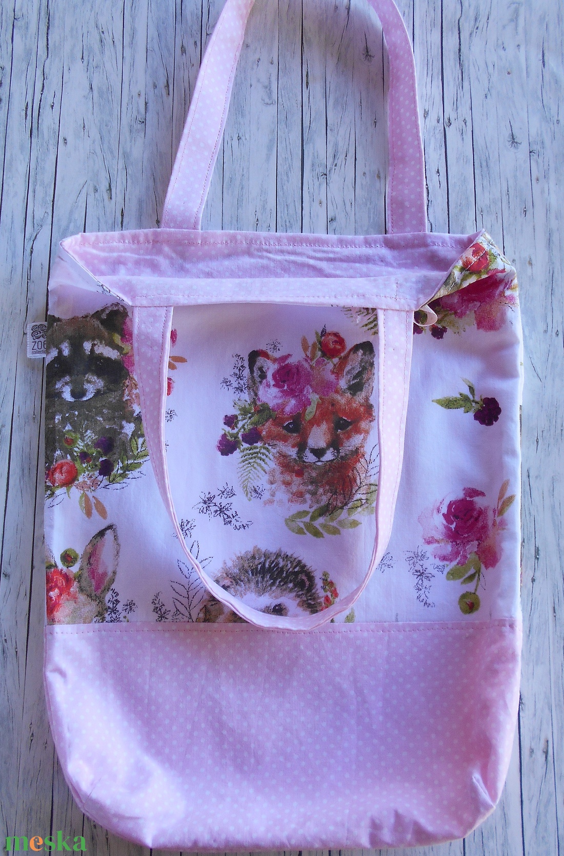 Cuki erdei állatok mintás táska/szatyor gyerekeknek - táska & tok - bevásárlás & shopper táska - shopper, textiltáska, szatyor - Meska.hu