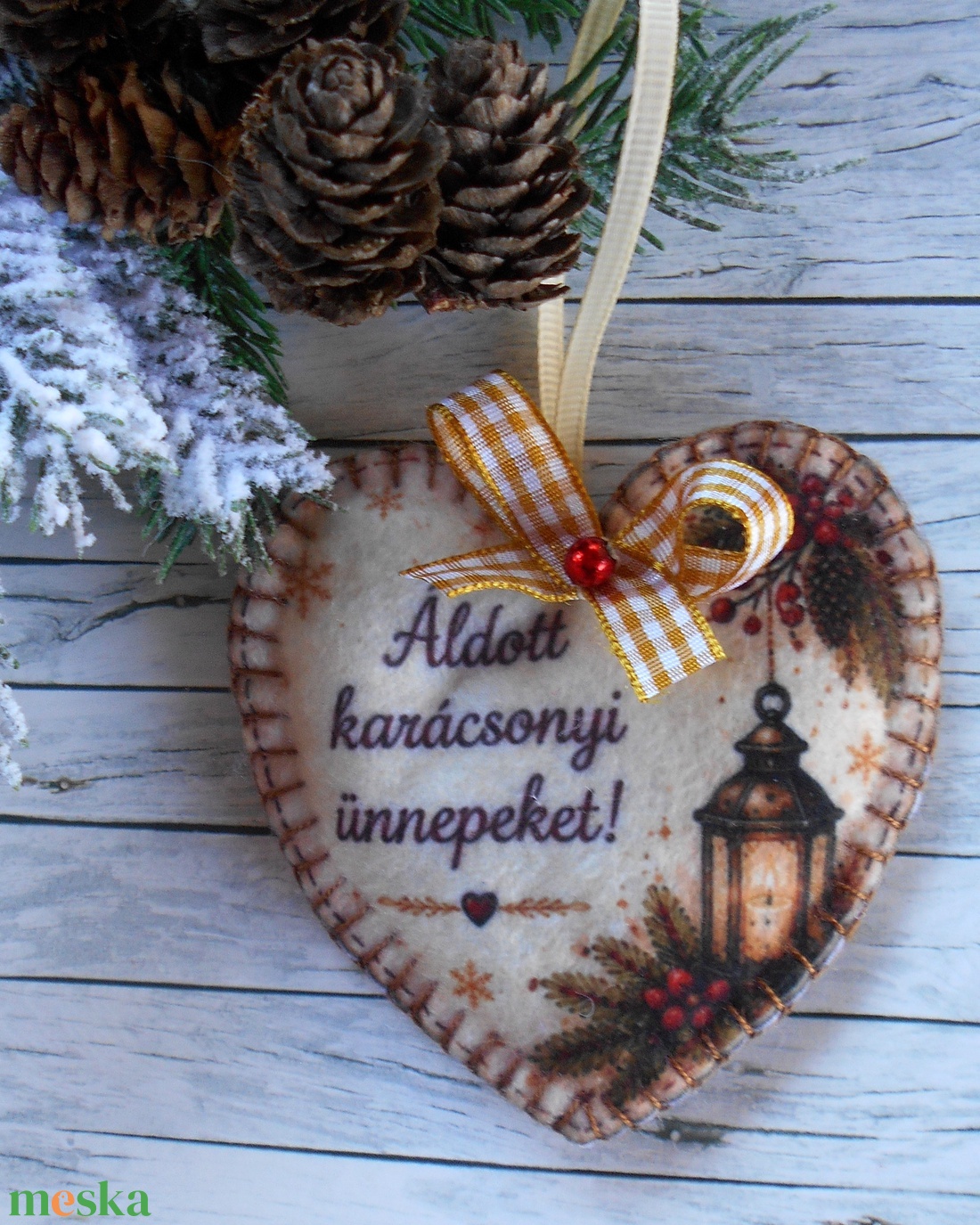 Áldott karácsonyi ünnepeket! vintage stílusú karácsonyfa dísz - karácsony - karácsonyi lakásdekoráció - karácsonyfadíszek - Meska.hu