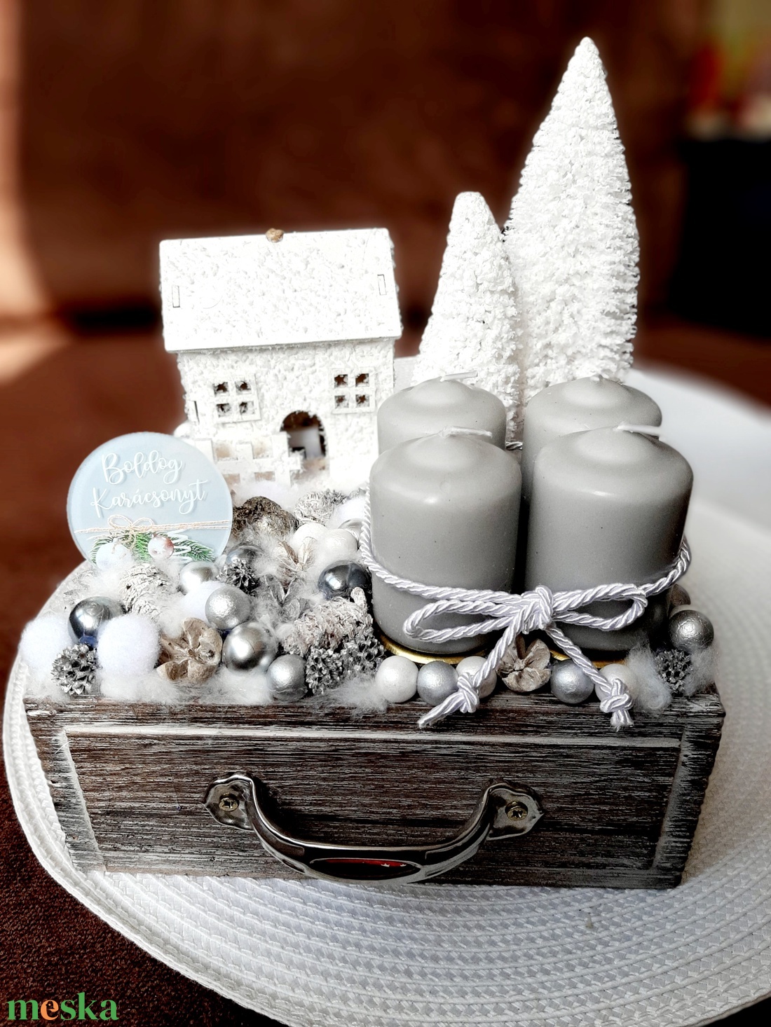 Házikós adventi box - karácsony - adventi díszek - adventi asztaldísz - Meska.hu