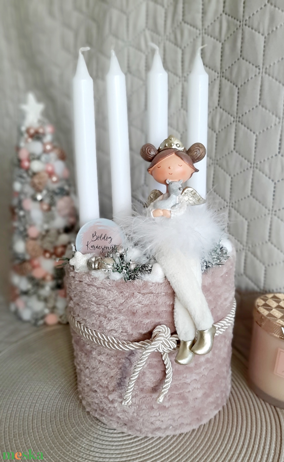 Tündérlánykás adventi box - karácsony - adventi díszek - adventi asztaldísz - Meska.hu