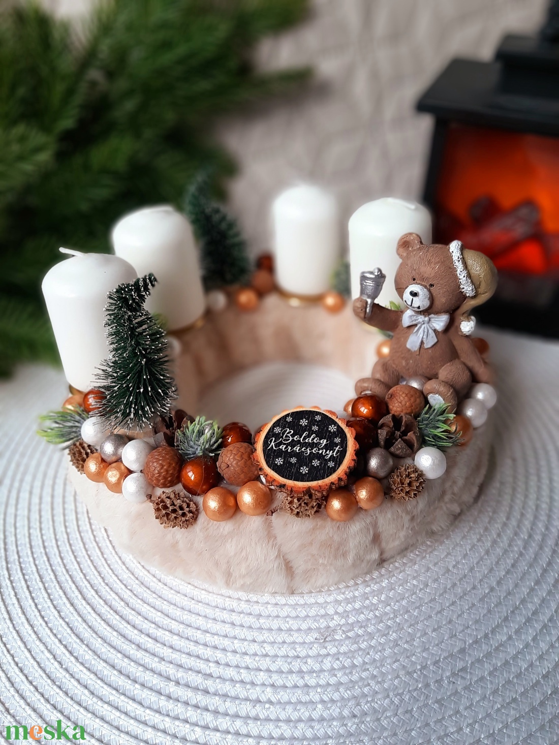 Macis adventi koszorú - karácsony - adventi díszek - adventi koszorú - Meska.hu