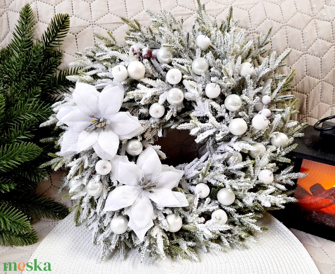 Havas szépség - karácsony - karácsonyi lakásdekoráció - karácsonyi ajtódíszek - Meska.hu