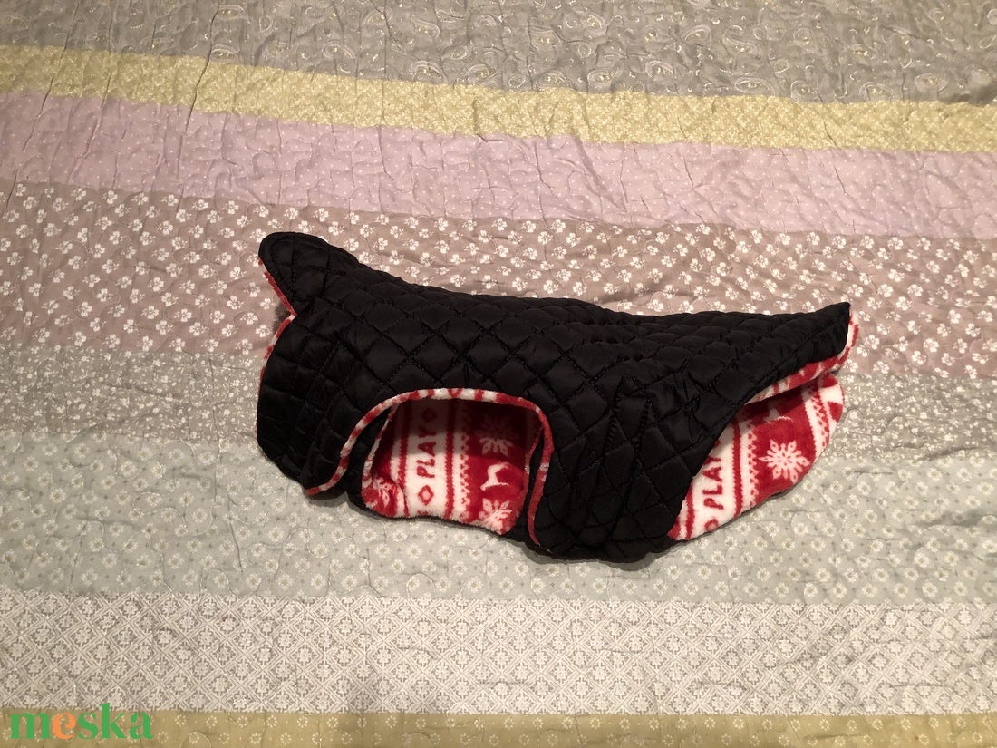 Kutyaruha mintás wellsoft béléssel fekete-mintás - otthon & életmód - kisállatoknak - kutyáknak - kutya ruházat - Meska.hu