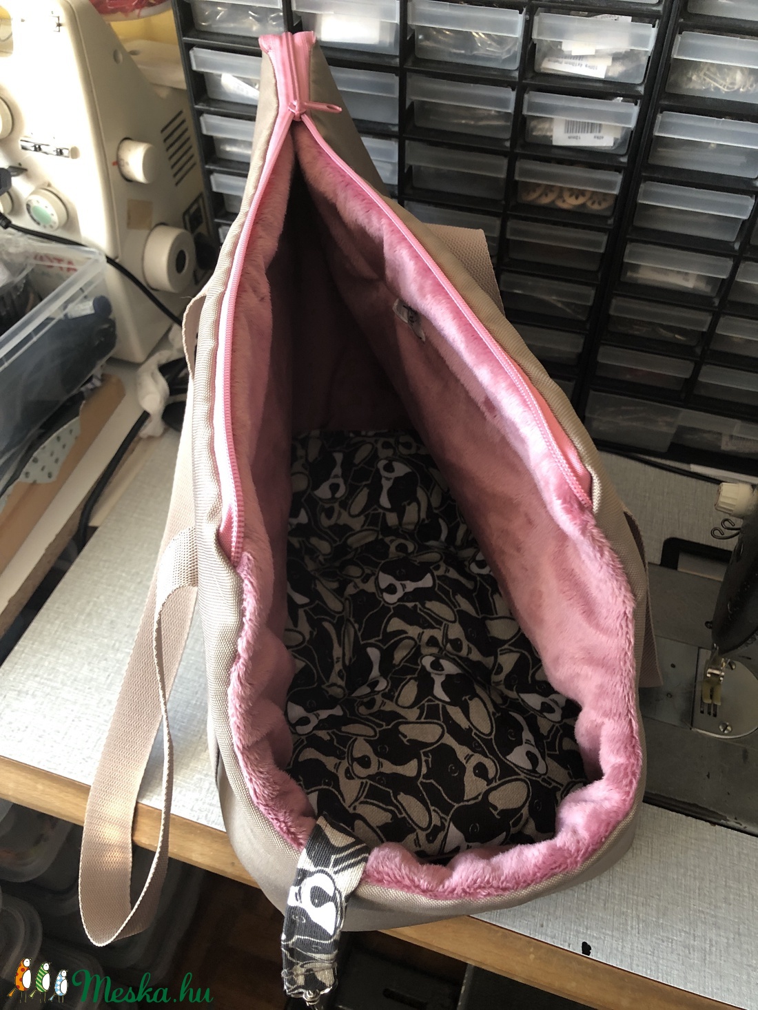 Kutyahordozó táska drapp,mályva soft béléssel - otthon & lakás - kisállatoknak - kutyáknak - Meska.hu Kutyahordozó táska drapp,mályva soft béléssel - otthon & lakás - kisállatoknak - kutyáknak - Meska.hu
