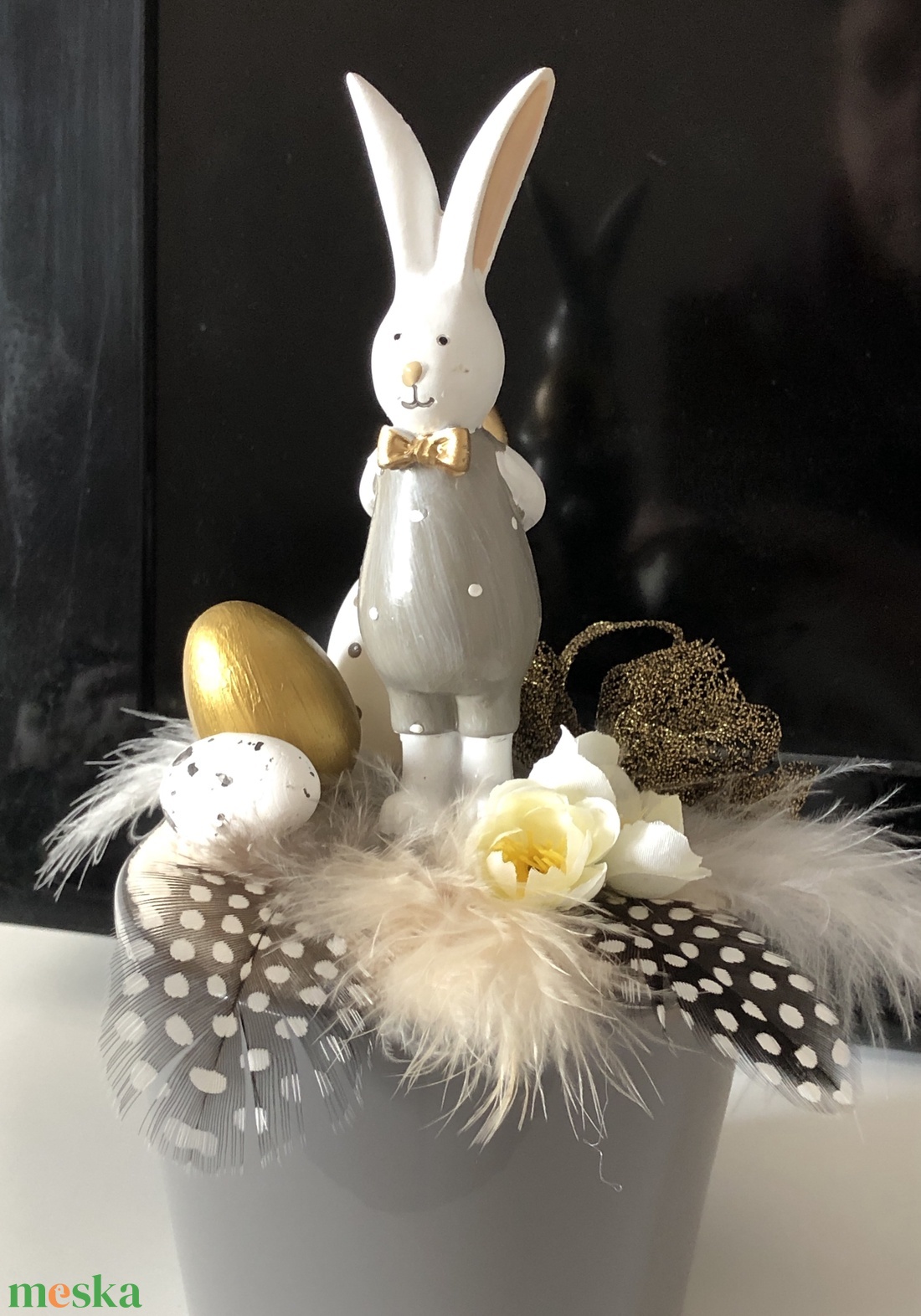 Húsvéti nyuszi asztali dísz - otthon & életmód - dekoráció - asztal és polc dekoráció - asztaldísz - Meska.hu