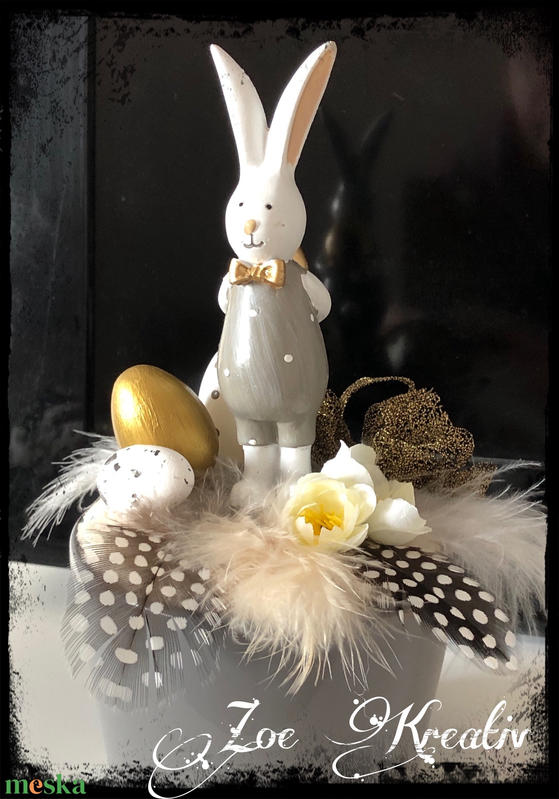 Húsvéti nyuszi asztali dísz - otthon & életmód - dekoráció - asztal és polc dekoráció - asztaldísz - Meska.hu