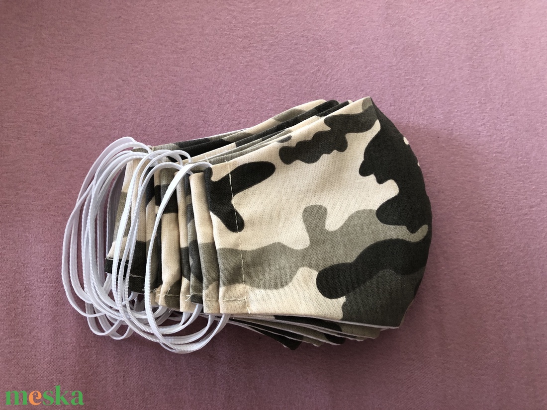 Szájmaszk terepmintás khaki-beige - férfi & uniszex - férfi & uniszex - Meska.hu