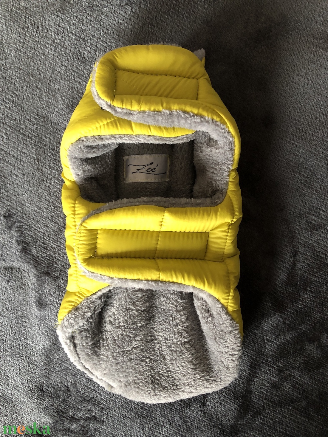 Kutyaruha wellsoft  béléssel limezöld-barna 30 cm - otthon & életmód - kisállatoknak - kutyáknak - kutya ruházat - Meska.hu