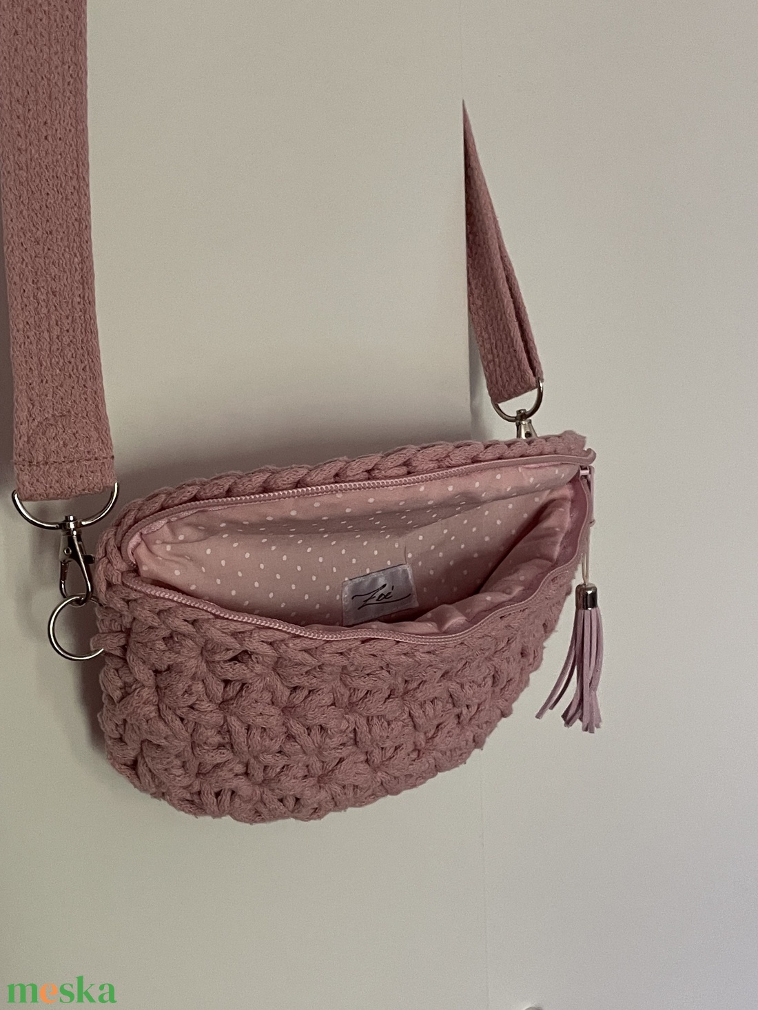 Púder rózsaszín és levendula horgolt crossbody táska - táska & tok - kézitáska & válltáska - válltáska - Meska.hu Púder rózsaszín és levendula horgolt crossbody táska - táska & tok - kézitáska & válltáska - válltáska - Meska.hu