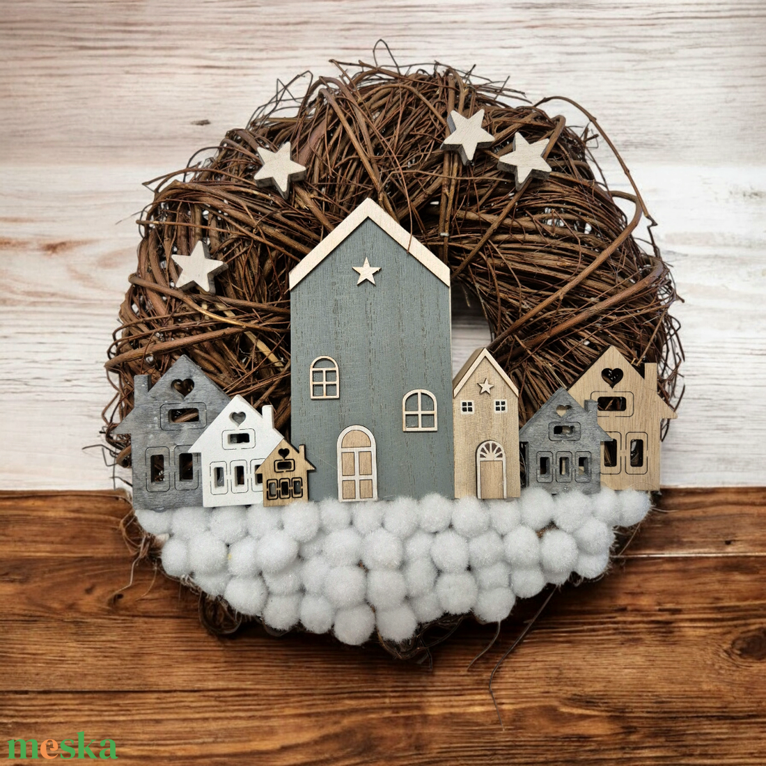 Téli ajtódísz - karácsony - adventi díszek - adventi ajtódísz - Meska.hu