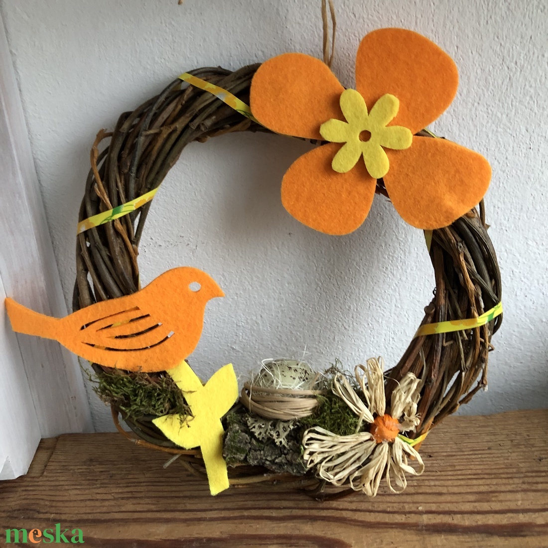 Madárkás ajtódísz (upcycling) - otthon & életmód - dekoráció - ajtó- és ablak dekoráció - ajtódísz & kopogtató - Meska.hu